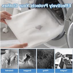 Set van 6 Wasnetten voor de Wasmachine, 40x30cm Mesh Waszakken met Rits voor Delicate Was, Ideaal voor Kleding, Ondergoed en Sweaters, Bescherming tegen Schade tijdens het Wassen — thumbnail 5