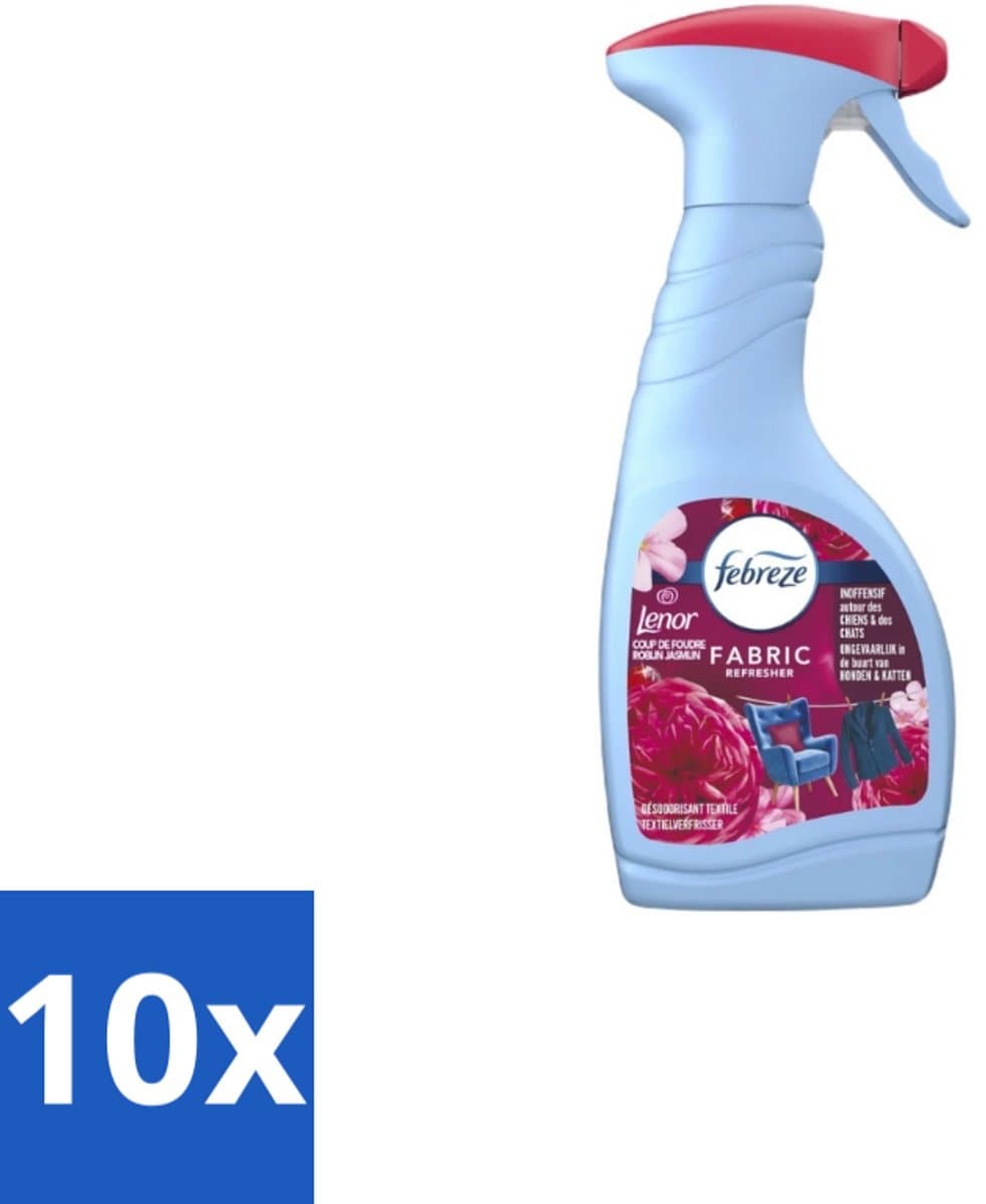 10 x Febreze – Textielspray – Robijn Jasmijn – 500 ml - Voordeelverpakking - 10 stuks — afbeelding 1