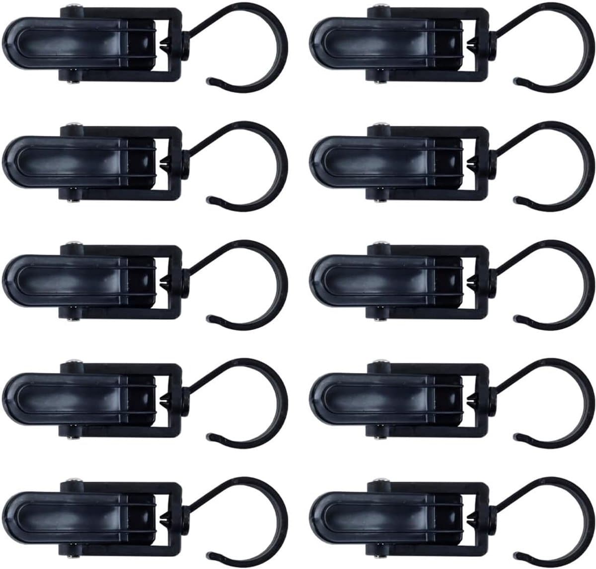 Knijphangers - Zwart - 10,5 x 3,5 cm - 360° Draaibaar - Voor Binnen en Buiten — afbeelding 1