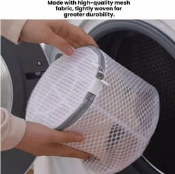 Set van 2 waszakken van mesh voor bh's, met cilindrische ritssluiting, geschikt voor de wasmachine, ideaal voor bh's, ondergoed, sokken en reiskleding. Handig voor het opbergen en organiseren van je kleding. Afmetingen: 15 cm * 17 cm — thumbnail 5