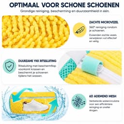 Schoenenwaszak – 2 Stuks – Schoenen Waszak voor Wasmachine & Droger – Sneaker Waszak – Schoenreinigingszak – Herbruikbaar – Geel — thumbnail 2