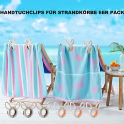 Wasknijpers 6 Stuks - Winddichte Handdoekklemmen - Grote Strandhanddoekklemmen - Kunststof Wasknijpers - Konijnenoren Ontwerp - Hoogwaardig Materiaal — thumbnail 4
