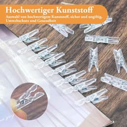 105 Stuks Hangende Clips, Mini-Klemmen, Doorzichtige Wasknijpers, Transparante Plastic Klemmen Voor Het Ophangen Van Foto's, Lichtkettingen — thumbnail 4