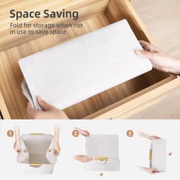 Wasmand - Grote wasmand - Opvouwbare wasmand - Wasbox - Waszak - Wasmand met handvat - Bamboe wasmand - Opbergmand - Waszak voor badkamer, slaapkamer & wasruimte - 30 x 30 x 40 cm — thumbnail 5