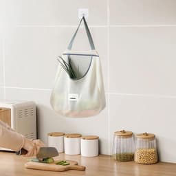 Mesh Groentezakken - Herbruikbare Net Tassen - Producten Bewaren - Ademend Ontwerp - 45 x 10 x 40 cm - Grijs — thumbnail 3