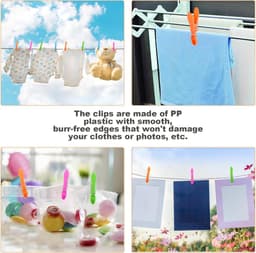 Wasclips Set van 60 Stuks - Duurzame Plastic Kledingclips - Sterk en Windbestendig - Zachte Afwerking Voor Kleding, Papier en Meer — thumbnail 4