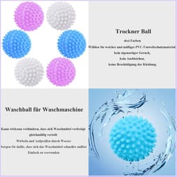 drogerballen, 6 stuks wasballen voor donsjassen, wasbal voor wasmachine, drogerbal, herbruikbare drogerballen, droogdoeken voor wasdroger voor thuis kledingreiniging — thumbnail 4