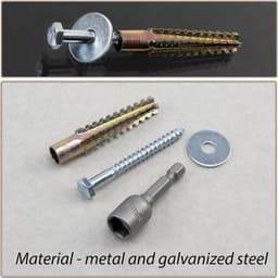 - Set van 15 metalen expansiepluggen met externe vertanding Ø8x60 mm kleur goud + 15 houtdraadbouten Ø6x60 mm gedeeltelijke schroefdraad + 15 brede ringen voor M6-bout + zeskantsleutel SW10 — thumbnail 5
