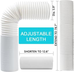 Slang voor mobiele airco, diameter 5,9 inch (ca. 15 cm), lengte 78,7 inch (ca. 200 cm) | Zonder aansluitstuk, universele vervanging, compatibel met de meeste raamafdichtingssets voor mobiele airco's — thumbnail 5
