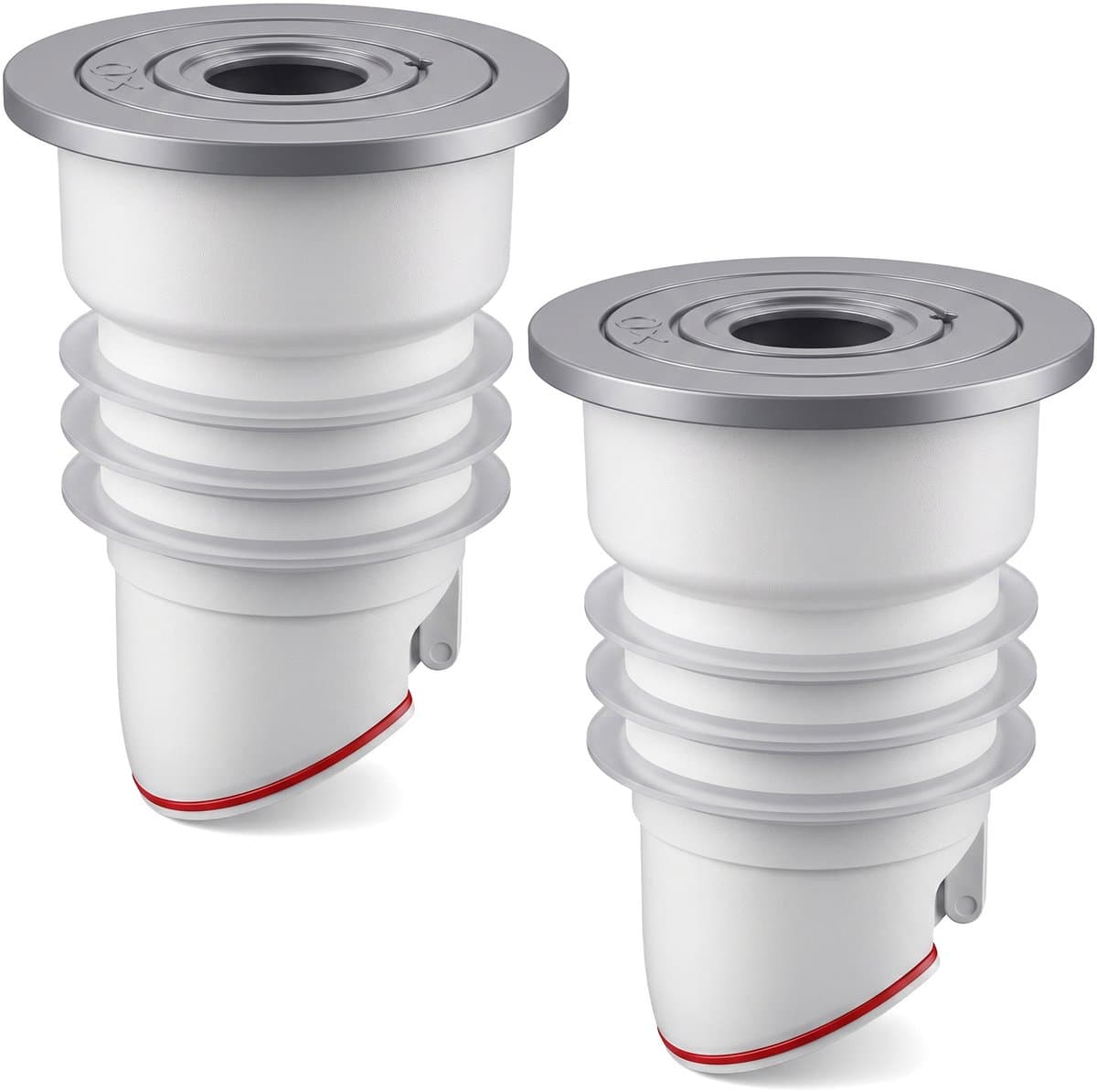 longziming -2 Stuks Afvoerslang Afdichting voor Wasmachine – Siliconen Afvoerafdichter – Anti-Geur & Anti-Terugstroom – Geschikt voor Afvoerbuizen 35-40 mm en Slangen 18-32 mm – Wit — afbeelding 1