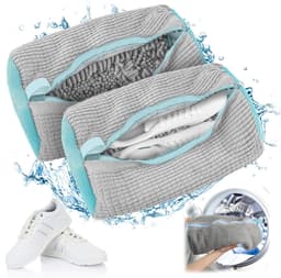 2 Stuks - Schoenenzak, Waszak Voor Wasmachine, Anti-Vervorming Met Ritssluiting, Schoenen, Netschoenen, Waszak Voor Sneakers (Grijs) — thumbnail 1
