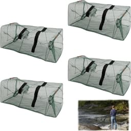 Viskuilen Set - Visnet Korf - Vis Vangen - Dubbele Ingangen - 46 x 22 x 22 cm - Groen — thumbnail 1