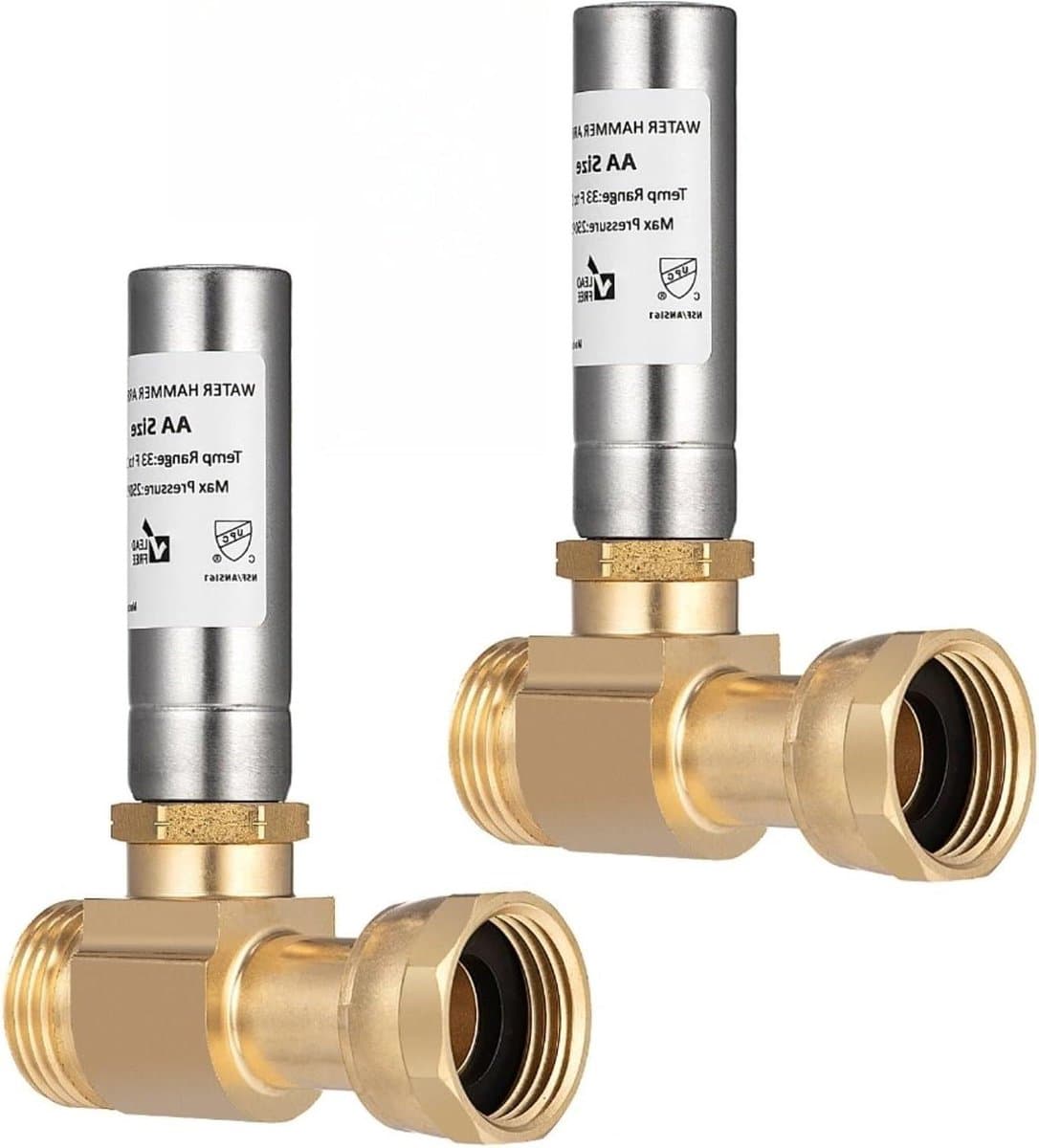 Messing Waterslagdemper - Waterhamer Arrestor - Geluidsdemping Leidingen - Massief Messing Constructie - 3/4 Inch - Goud — afbeelding 1