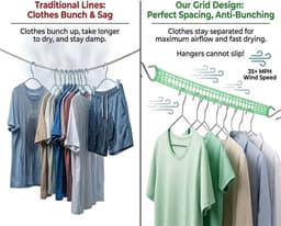Draagbare Waslijn - Reis Waslijn - Kleding Drogen - Antislip Raster Ontwerp - 5 Meter - Groen — thumbnail 5