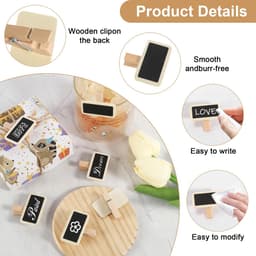 Dailygoods - Mini-borden om te beschrijven - 100 stuks houten wasknijpers — thumbnail 4