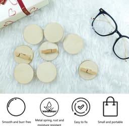 Dailygoods - 50 Stuks Kleine Ronde Houten Knijpers - Mini Houten Klemmen voor Foto's — thumbnail 3