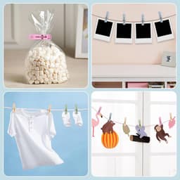 SnelShoppen - 40 Stuks Plastic Kledingknijpers met Mand - Windbestendig, Vuilafstotend, Stevige Grip, Geschikt voor Gevoelige Kleding, Diverse Kleuren — thumbnail 4