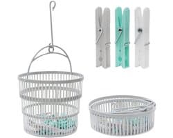 Wasknijpermand met Hanger - Plastic - 50 Veelkleurige Wasknijpers - Ruimtebesparend - Voor Thuisgebruik