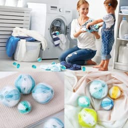 SnelShoppen - 24 Stuks Dierenhaarverwijderaar Wasmachine - Herbruikbare Pluisballen voor Dierenharen - Nylon - Geel en Blauw - Effectief en Praktisch — thumbnail 4