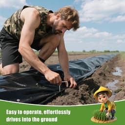 SnelShoppen - Pack van 110 Gegalvaniseerde Stalen Grondankers Tuinpinnen 150 x 40 x 3 mm met Handschoenen Anti-roest voor Onkruiddoek, Tuinfleece, Cam — thumbnail 5