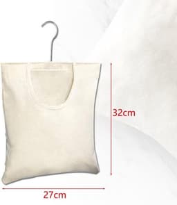 Dailygoods- Wasknijperzak Duurzaam - Wasknijpertas - Opbergtas - Hangende Wasknijperzak - 2 Stuks - 27 x 32 cm - Beige — thumbnail 2