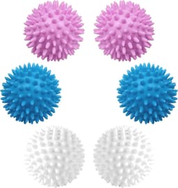 SnelShoppen - 6 Stuks Drogerballen, Wasballen voor Wasdroger - Natuurlijke Pluizigheid en Antistatische Effecten - Blauw, Wit, Paars - Ideaal voor Don — thumbnail 1