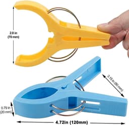 8 stuks handdoekklemmen, hoogwaardige kunststof clips, strandlaken, clips, windbestendige klemmen, sterke handdoekclips, voor dagelijks wassen, grote strandhanddoek, dik tapijt, enz — thumbnail 4