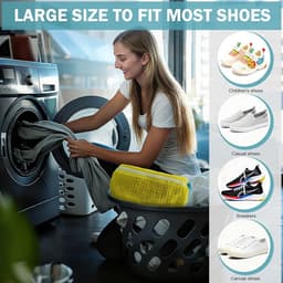 Waszak voor Schoenen, 2 Stuks Duurzame Bescherming voor Wasmachine en Droger, Herbruikbaar Mesh Net met Veilige Rits voor Sneakers, Sportschoenen en Delicate Stoffen — thumbnail 3