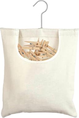 Opbergtas voor wasknijpers - Geschikt voor maximaal 100 wasknijpers - 32x27 cm - Met haakje - Ophangbare opbergtas voor wasknijpers - Herbruikbaar - Houdt wasknijpers schoon en droog - Praktisch — thumbnail 1