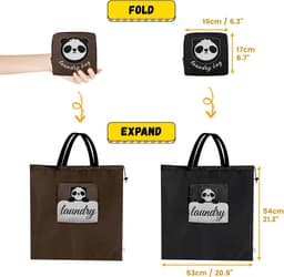 SnelShoppen - 2x Waszakken 53x54cm - Herbruikbare Waszak met 2 Compartimenten, Dikke Handvatten, Ideaal voor Vuile Kleding, Sport, Strand, Kamperen — thumbnail 5