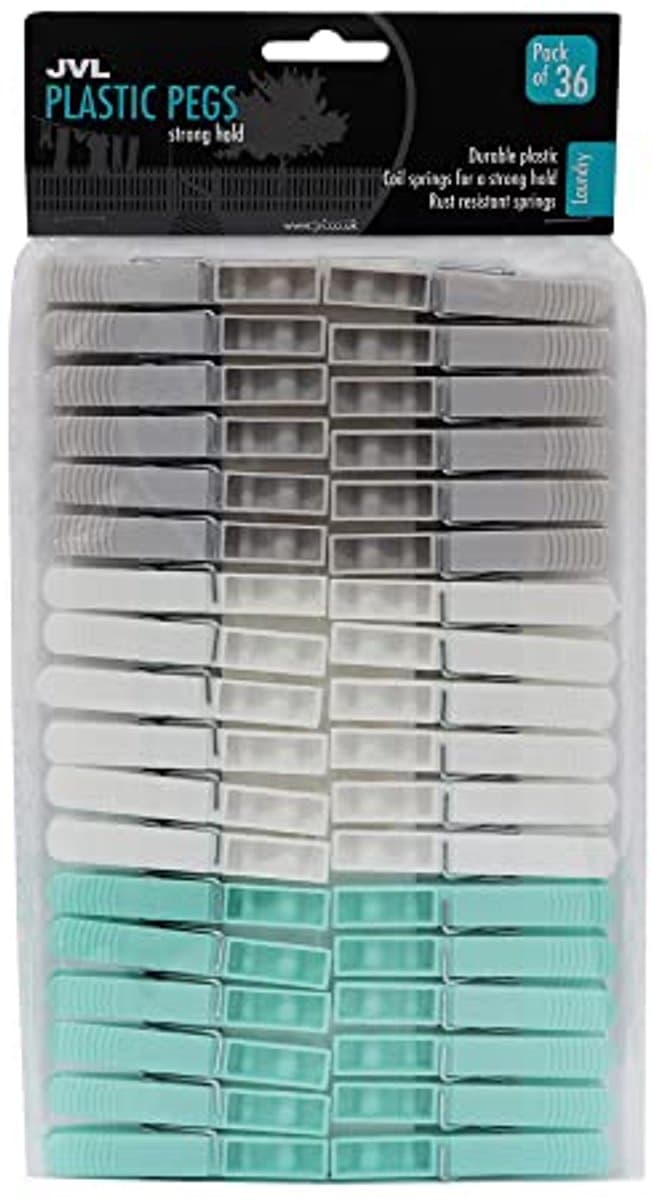 Roestbestendige Wasknijpers, Verpakking van 36, Aqua — afbeelding 1