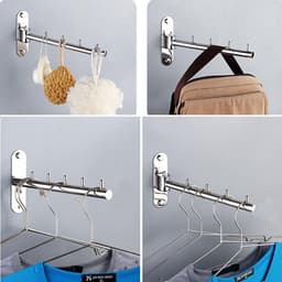 Droogrek - Rekken om Handdoeken Kleding te drogen - wanddroogrek - Inklapbaar Universeel Wasrek hangend - Inklapbaar - Wasrek Hangend - Ophangbaar - 27.5CM — thumbnail 2