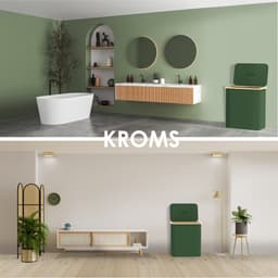 KROMS Wasmand 3 vakken - Olijfgroen - Inclusief NL & ENG Labels - Wassorteerder bamboe - Laundry basket - Wasmand met deksel - 145 L — thumbnail 5
