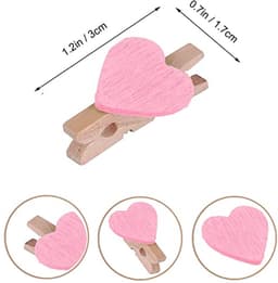 50 stuks roze mini houten hart wasknijpers voor fotoweergave en knutselen — thumbnail 4