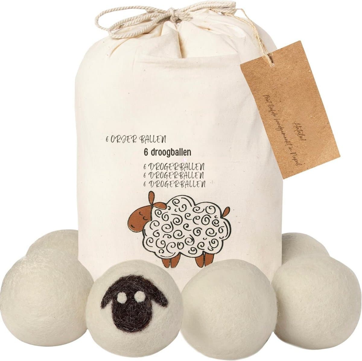 Goodivery® - Droogballen - Aroma Diffuser - Wol Drogerballen - Droogballen voor Wasdrogers - 24x16x7cm - Wit — afbeelding 1