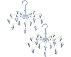 Sokkendroger (2-pack), opvouwbare mini-rotatiedroger, kampeerdroger, kan worden gebruikt voor het ophangen van sokken, ondergoed, babykleding en kleding voor huisdieren (blauw) — afbeelding 1