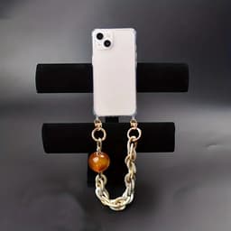 Telefoon - Sieraad - Hanger - Gsm - Ketting - Pols - Koord - Kralen - Handtas - Bruin — thumbnail 2