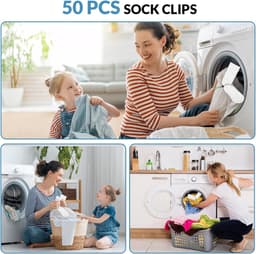 50 stuks - sokkenklemmen - Geweldige wassokkenhouder -stropdasklemmen - Organizer voor wasmachine en droger — thumbnail 3