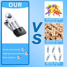 40 stuks clips voor bovengrondse zwembadafdekkingen, roestvrijstalen handdoekklemmen, zwembadklemmen, zware wasknijpers - voor winterafdekkingen, metalen wasknijpers voor strandlakens, wasgoed - zwart — thumbnail 5