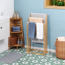 Handdoekenrek badkamer - Badkamer accessoires - Badkamerrek - Handdoekhouder - Droogrek - 48 cm x 25,8 cm x 94 cm — thumbnail 4