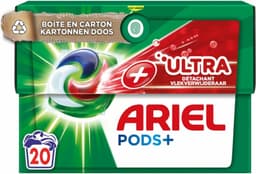 Ariel +Ultra - Vlekverwijderaar & Wasmiddelcapsules - Pods+ - Witte en Gekleurde Was - 20 Wasbeurten — thumbnail 1