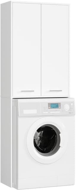 Badkamerkast voor Wasmachine FIN / Hoge Wasmachinekast met 2 Deuren / AKORD Furniture Factory / Wit / 64 x 180 x 30 cm — thumbnail 1