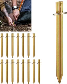 16x tentharing - set staal - haringen - grondpen - t-vormig - haring — thumbnail 1
