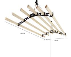 Droogrek Ophangbaar - Zwart - 1.8 meter - plafond wasrek — afbeelding 1