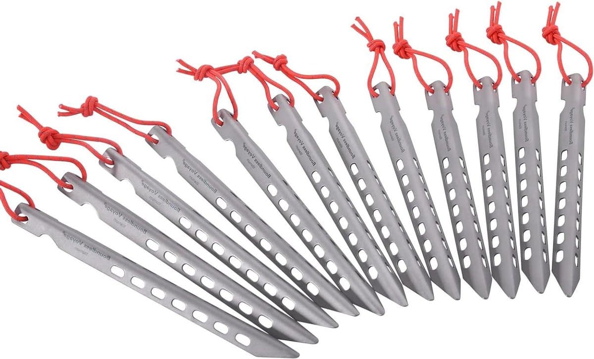Ultralichte Tent Nagels - Campingtent Stakes voor buiten - Draagbare Haringen Tentpalen - 12 Stuks — afbeelding 1