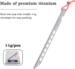 Ultralichte Tent Nagels - Campingtent Stakes voor buiten - Draagbare Haringen Tentpalen - 12 Stuks — thumbnail 4
