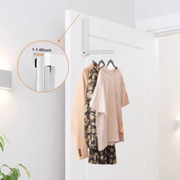 Opvouwbare Hangers voor Boven de Deur - Handdoekenrek met 6 Groeven voor Kleding en Jassen - 2 Stuks — thumbnail 5