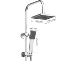 Energy DX12004-A Doucheset - Compleet Douchesysteem Met Grote Regendouche En Handdouche - Ideaal Voor Achteraf Bouwen