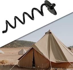 Grondanker spiraalbodemverankering - verstelbare bevestiging voor trampolines, tenten, schuren, schommels - dierenbeveiliging - 28 cm zwart — thumbnail 4