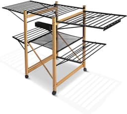 Droogrek - Inklapbaar wasrek voor binnen en buiten - Staand droogrek met vleugels - Ruimtebesparend en lichtgewicht - Voor kleine en grote wasjes - Perfect voor appartementen, balkon en studentenkamer - Snel opvouwbaar - Wasdroogrek voor huishoudelij — thumbnail 2